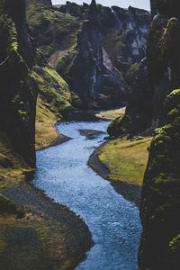 Scenic view of waterfall