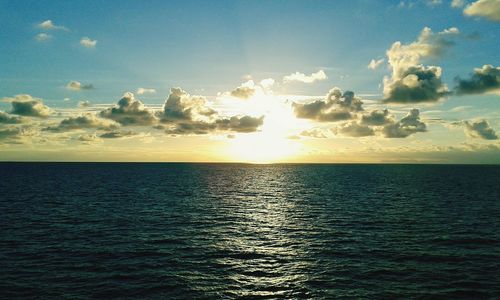 Scenic view of sea at sunset