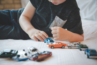 Close-up of child playing at home