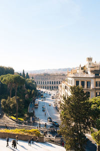 High angle view of road in rome