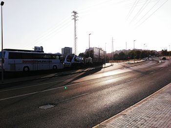 Railroad tracks on road