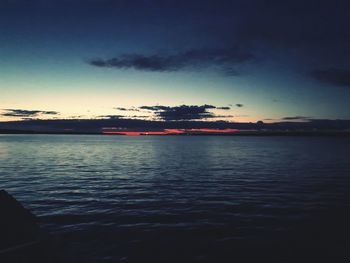 Scenic view of sea against sky at sunset