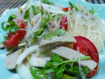 Close-up of salad served in plate