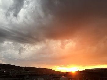 Scenic view of cloudy sky during sunset