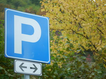 Close-up of road sign