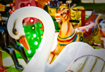 Close-up of carousel in amusement park