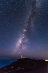 Scenic view of sea against sky at night