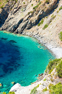 Scenic view of sea and rocks