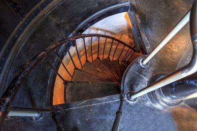 Spiral stairs inside the cape florida lighthouse at bill baggs cape florida state park, key biscayne