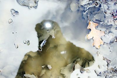 Full frame shot of frozen lake