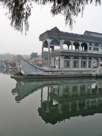 Reflection of building in lake