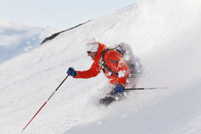 View of person skiing