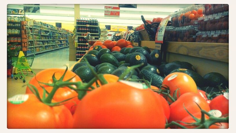 transfer print, auto post production filter, indoors, food and drink, red, vegetable, food, healthy eating, orange color, close-up, freshness, retail, built structure, day, large group of objects, variation, container, table