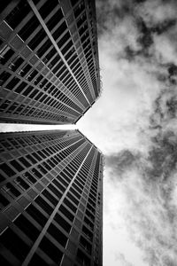 Low angle view of modern buildings against sky