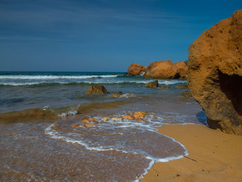 Scenic view of beach against sky