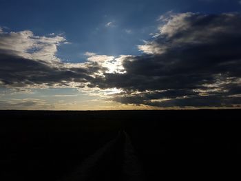 Scenic view of silhouette landscape against sky during sunset