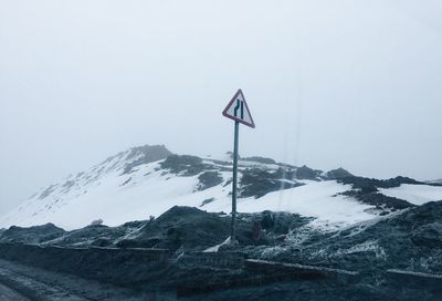 Scenic view of mountains against sky during winter