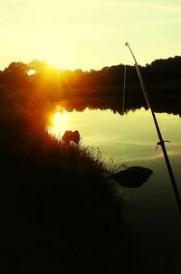 Sunset over lake