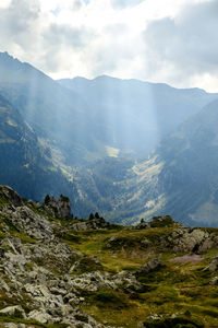 Scenic view of mountains against sky