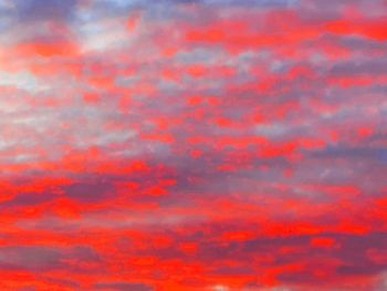 Low angle view of orange cloudy sky