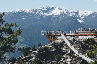 Scenic view of snow covered mountains