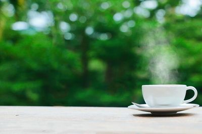 Close-up of coffee on table