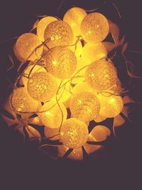 Close-up of yellow lights