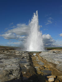 The hot spring strokkur geysir in iceland