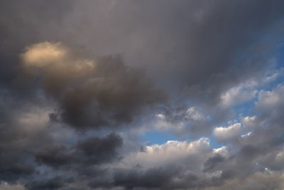 Low angle view of storm clouds in sky