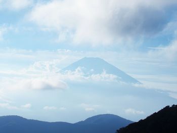 Low angle view of mountains against sky