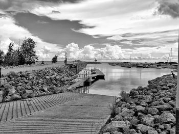 Scenic view of river against sky