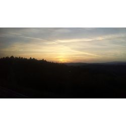 Scenic view of landscape against sky at sunset