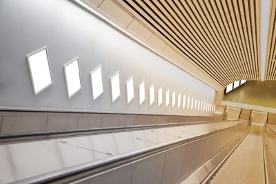 Low angle view of escalator