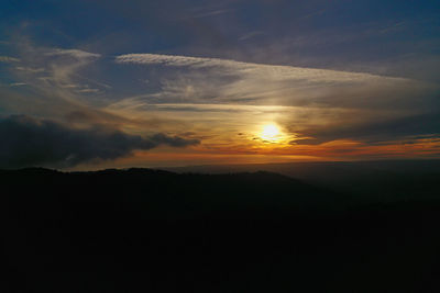 Scenic view of dramatic sky during sunset