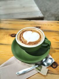 Coffee cup on table