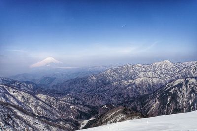 Scenic view of mountains in japan