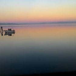 Scenic view of sea at sunset