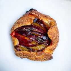 High angle view of dessert in plate