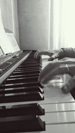 Close-up of piano keys