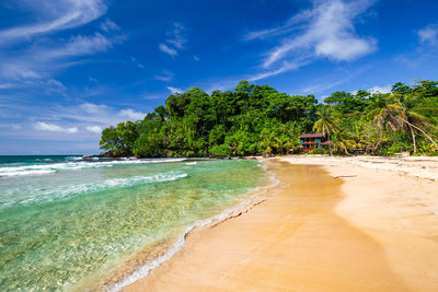 Scenic view of beach against sky