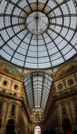 Low angle view of skylight in galleria vittorio emanuele ii