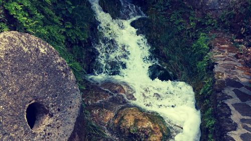 Scenic view of waterfall