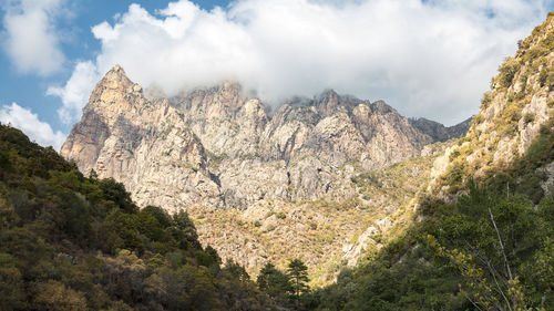 Panoramic view of mountains against sky