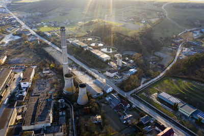 High angle view of city