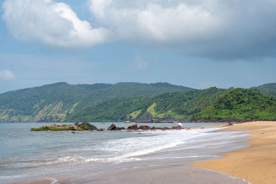 Scenic view of beach against sky