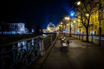 View of illuminated bridge at night