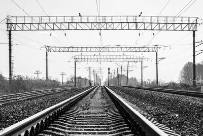 Railroad tracks against sky