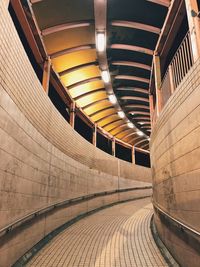 Interior of illuminated subway station