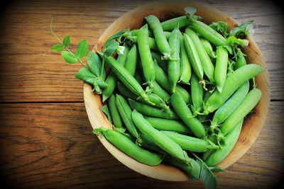 High angle view of vegetables on table