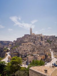 The panorama of the beautiful city of matera, italy.